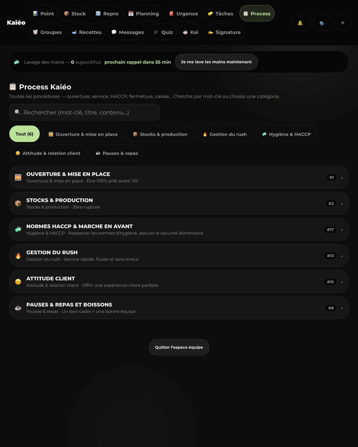 Les process de la maison